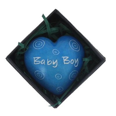 Baby Boy Blue Heart in Gift Box Fair Trade